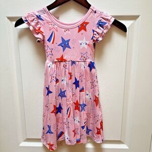 Little Sleepies Zippy Bamboo  4th Of July Stars 2T Stars and Stripes Dress